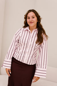 Rosa wide stripe shirt - Bij Keesje - Neo Noir - Blouse