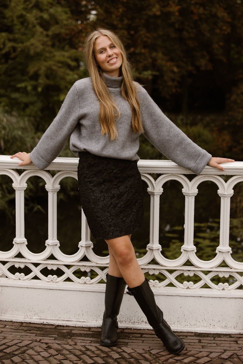 Rosalie jacquard skirt black - Bij Keesje - Bij Keesje The Label