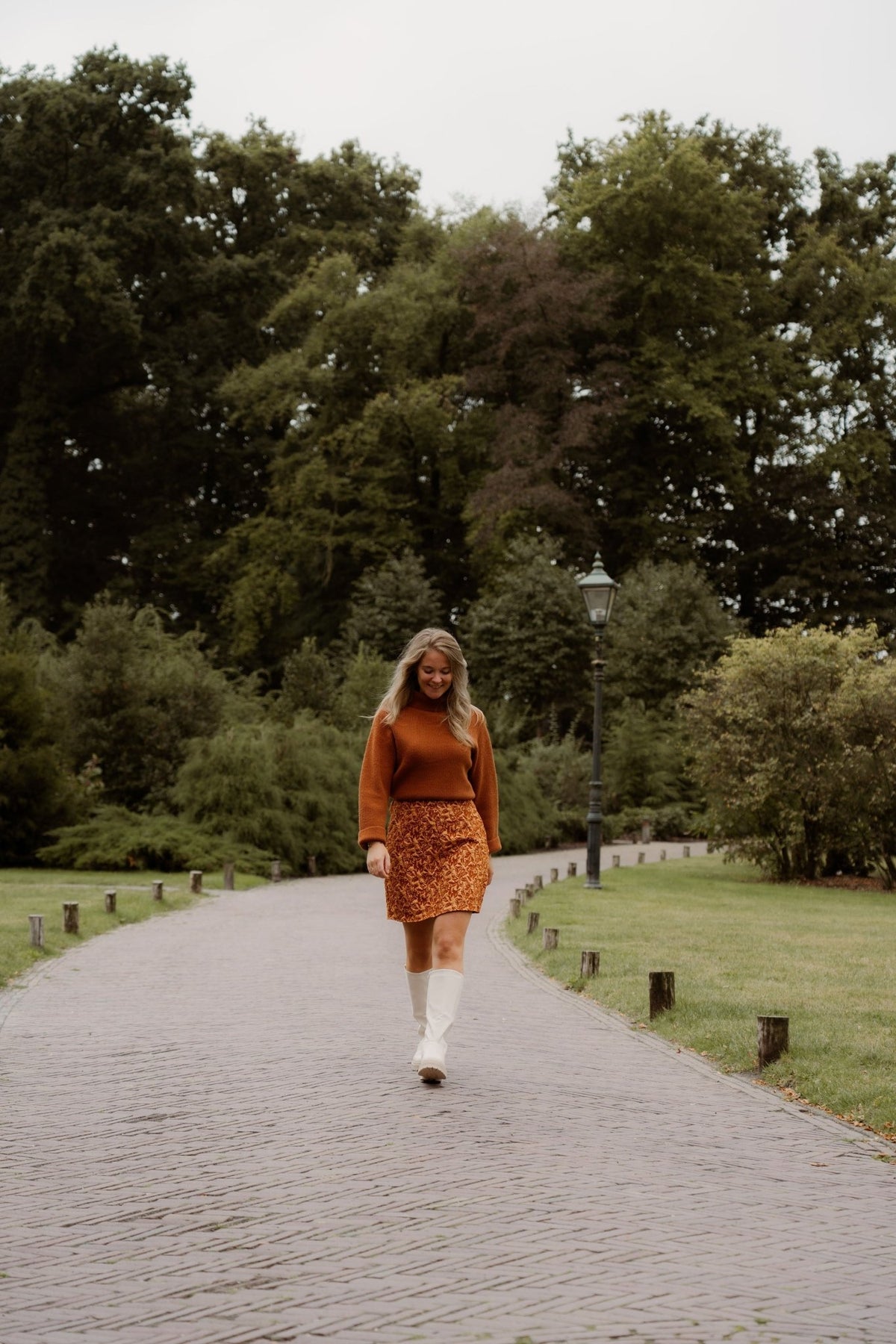 Rosalie jacquard skirt brique - Bij Keesje - Bij Keesje The Label