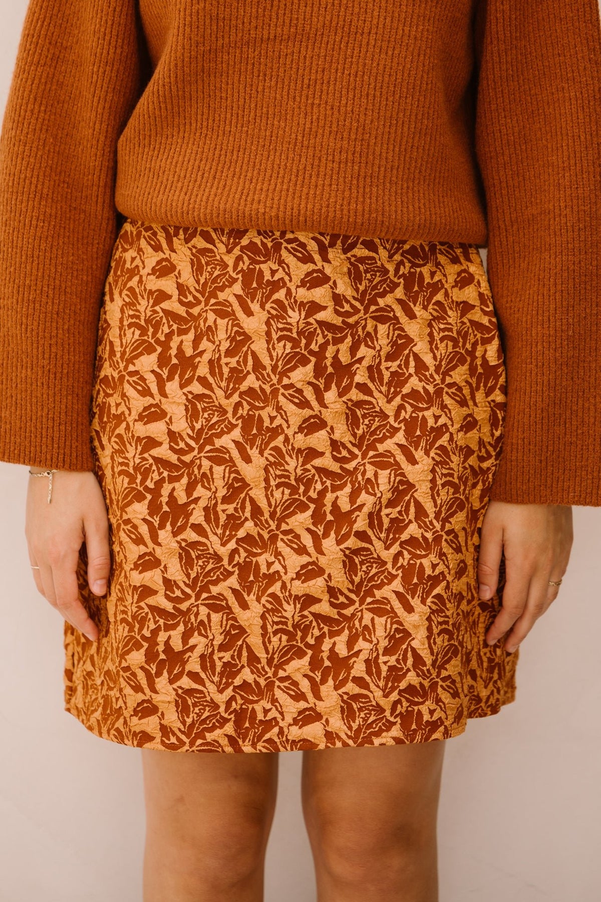 Rosalie jacquard skirt brique - Bij Keesje - Bij Keesje The Label