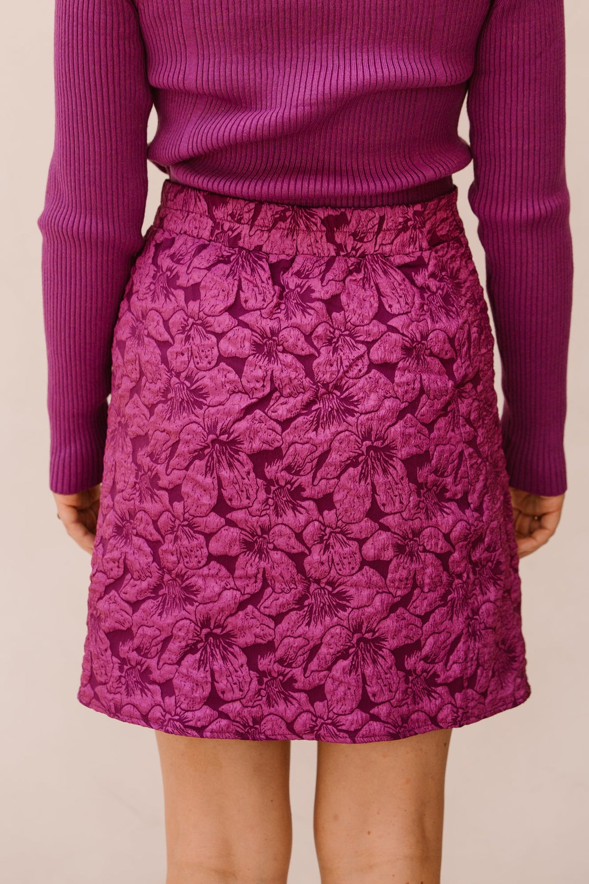 Rosalie jacquard skirt purple - Bij Keesje - Bij Keesje The Label