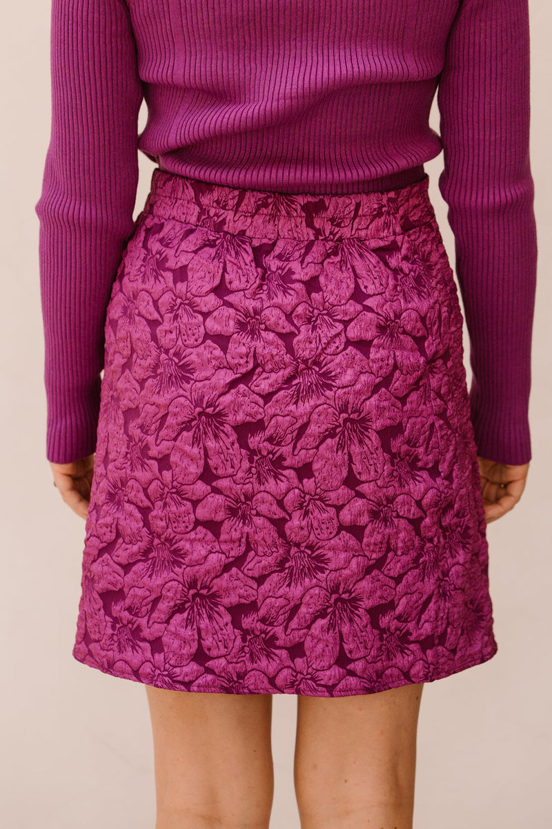Rosalie jacquard skirt purple - Bij Keesje - Bij Keesje The Label