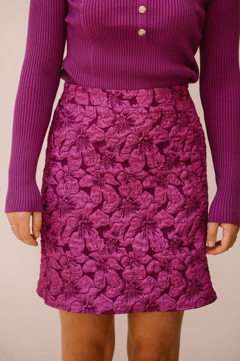 Rosalie jacquard skirt purple - Bij Keesje - Bij Keesje The Label