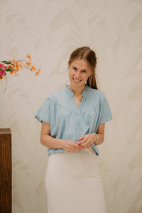 Rosan blouse ice blue - Bij Keesje - Elvira - Blouse
