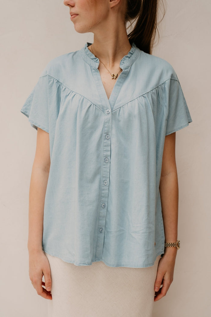 Rosan blouse ice blue - Bij Keesje - Elvira - Blouse