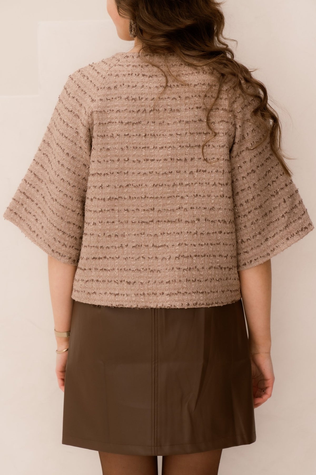 Rosella Bloucle Mini Jacket Taupe - Bij Keesje - Neo Noir