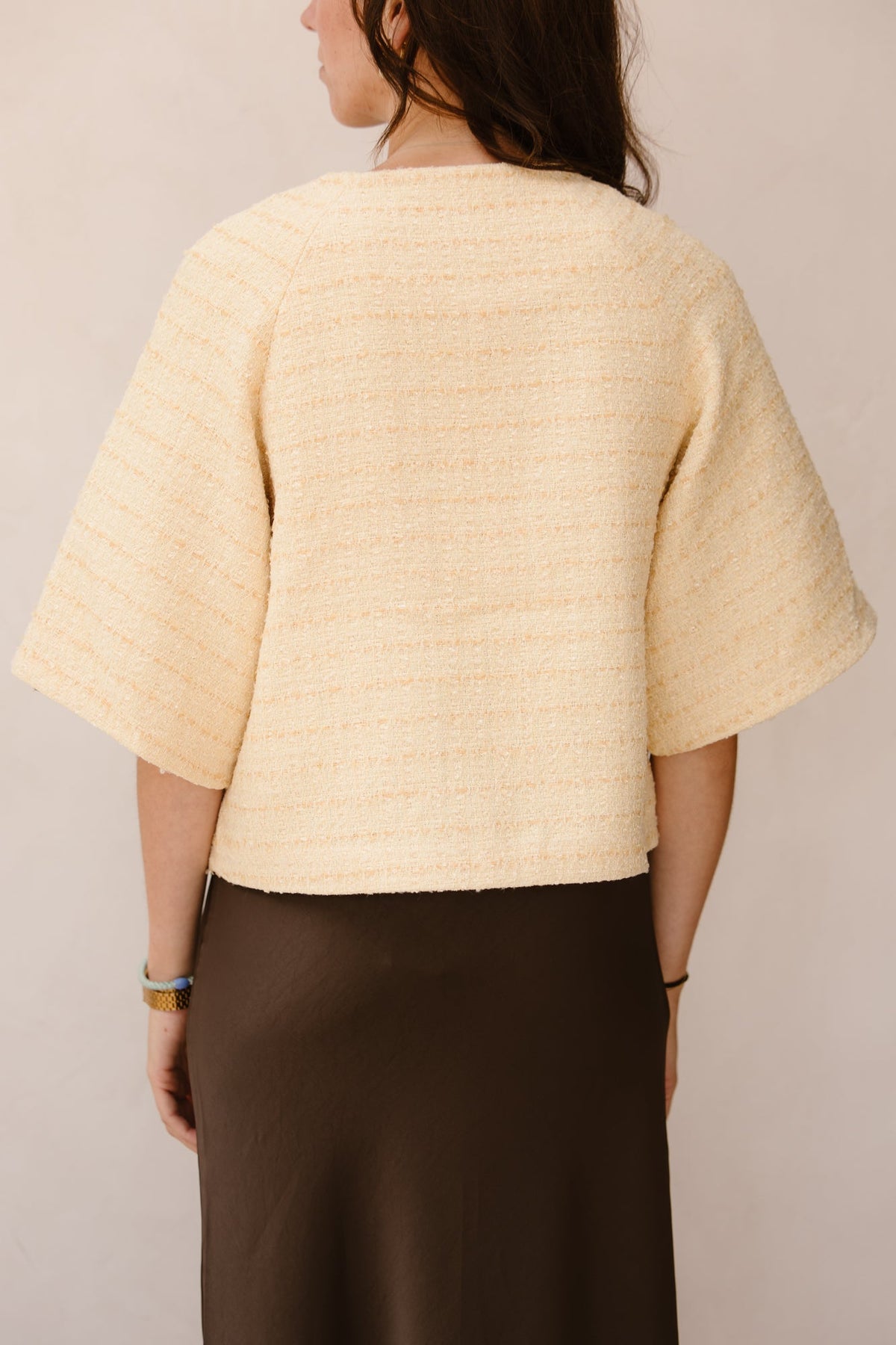 Rosella boucle mini jacket light yellow NN - Bij Keesje - Neo Noir