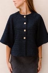 Rosella Boucle Mini Jacket Navy
