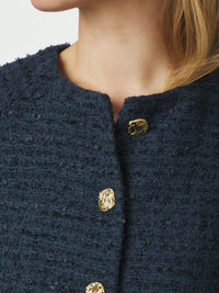 Rosella Boucle Mini Jacket Navy - Bij Keesje - Neo Noir - Blouse