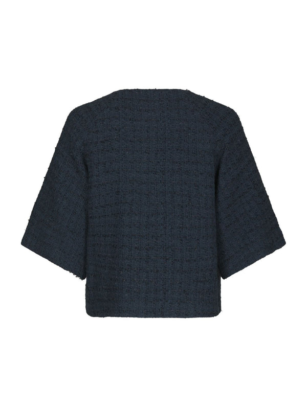 Rosella Boucle Mini Jacket Navy - Bij Keesje - Neo Noir - Blouse