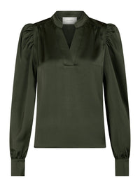Rosslyn Heavy Sateen Blouse Deep Green - Bij Keesje - Neo Noir - Blouse