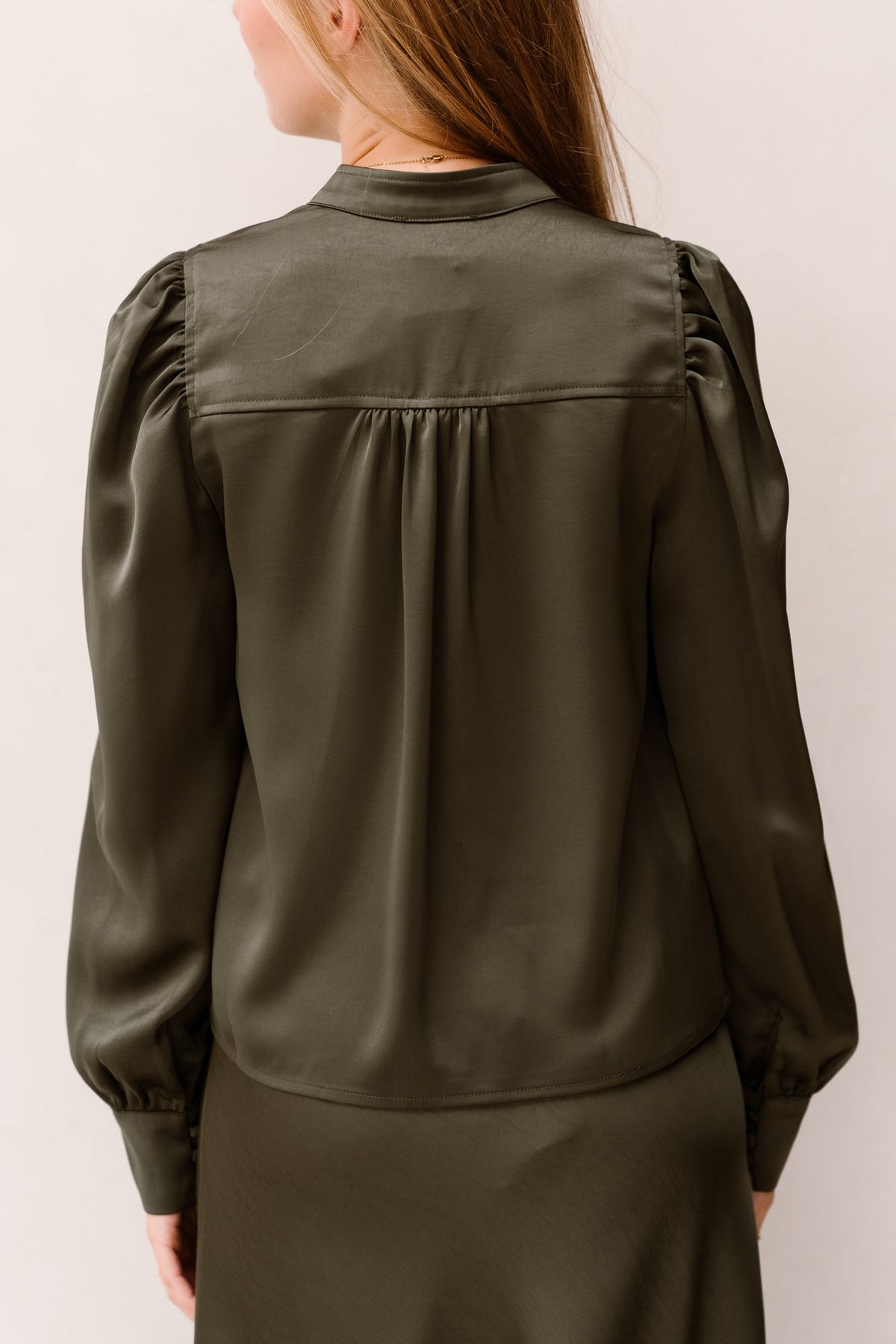 Rosslyn Heavy Sateen Blouse Deep Green - Bij Keesje - Neo Noir - Blouse