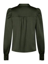 Rosslyn Heavy Sateen Blouse Deep Green - Bij Keesje - Neo Noir - Blouse