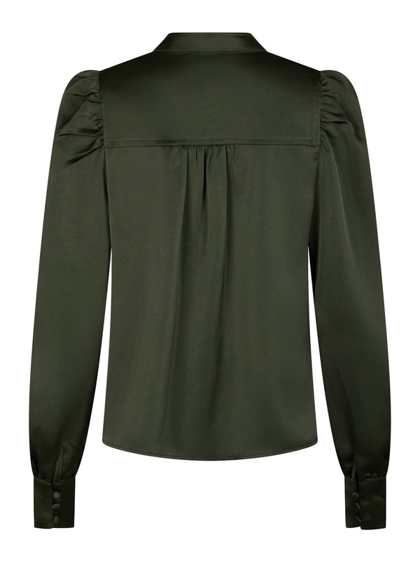 Rosslyn Heavy Sateen Blouse Deep Green - Bij Keesje - Neo Noir - Blouse