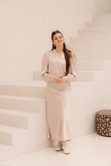 Rosslyn schwerer Satin-Champagner