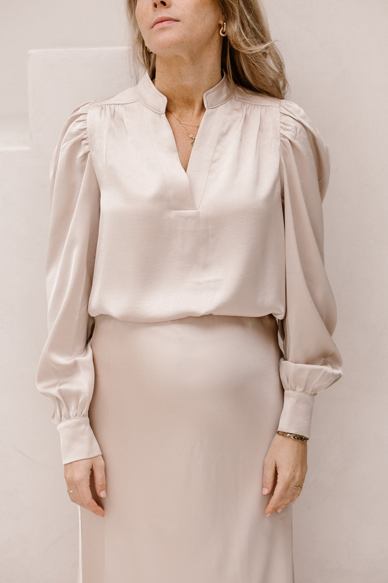 Rosslyn heavy sateen champagne - Bij Keesje - Neo Noir