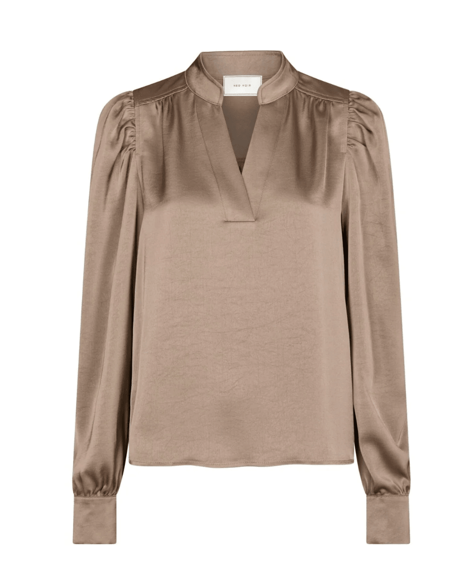 Rosslyn heavy sateen smoke dark taupe - Bij Keesje - Neo Noir - Blouse