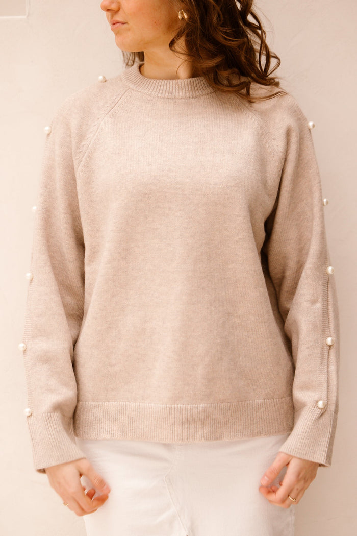 RowanCC Pearl Sleeve Knit bone - Bij Keesje - Co'couture - Trui