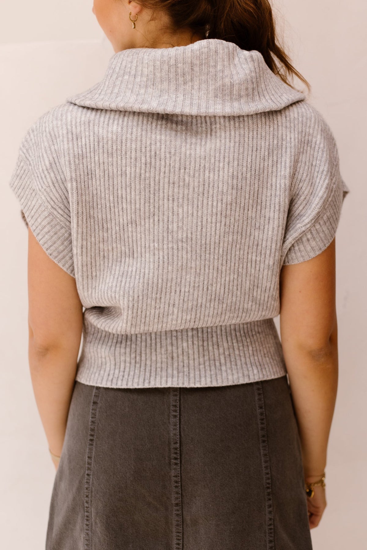 RowCC Zip Knit Vest Grey Melange - Bij Keesje - Co'couture - vest