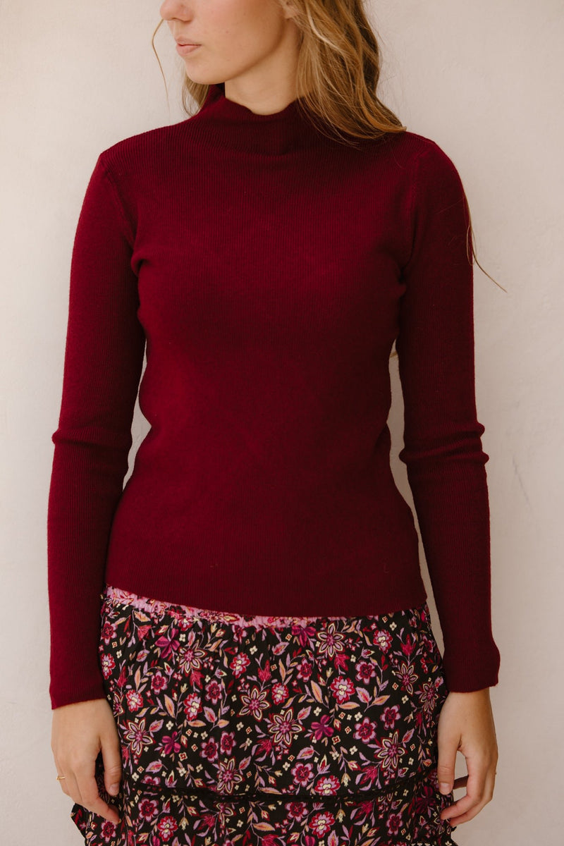 Roxy top bordeaux - Bij Keesje - Bij Keesje