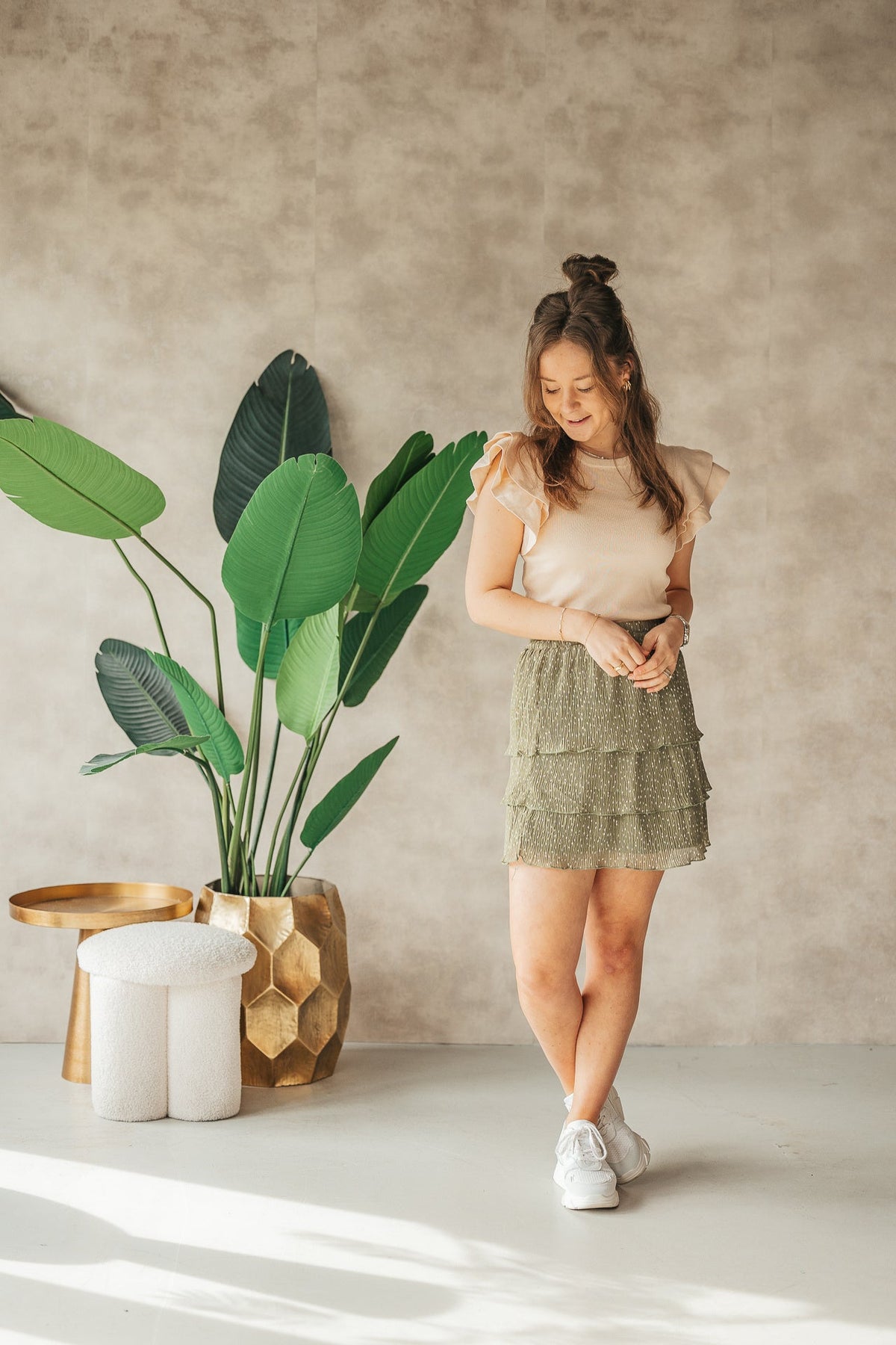 Ruffle top zand - Bij Keesje