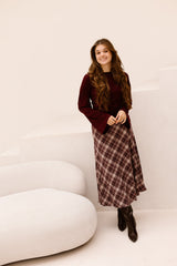 Ruit rok bordeaux