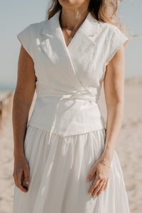 Salima ramie waistcoat off white - Bij Keesje - Neo Noir - Top