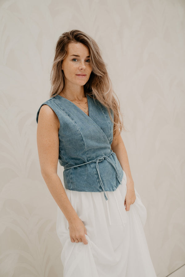 Samara Denim Waistcoat Blue - Bij Keesje - Neo Noir - Gilet
