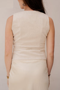 Samara Ramie Waistcoat Natural - Bij Keesje - Neo Noir - top
