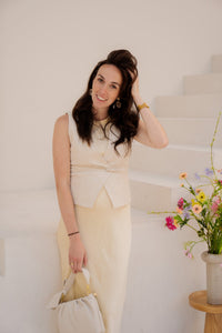 Samara Ramie Waistcoat Natural - Bij Keesje - Neo Noir - top