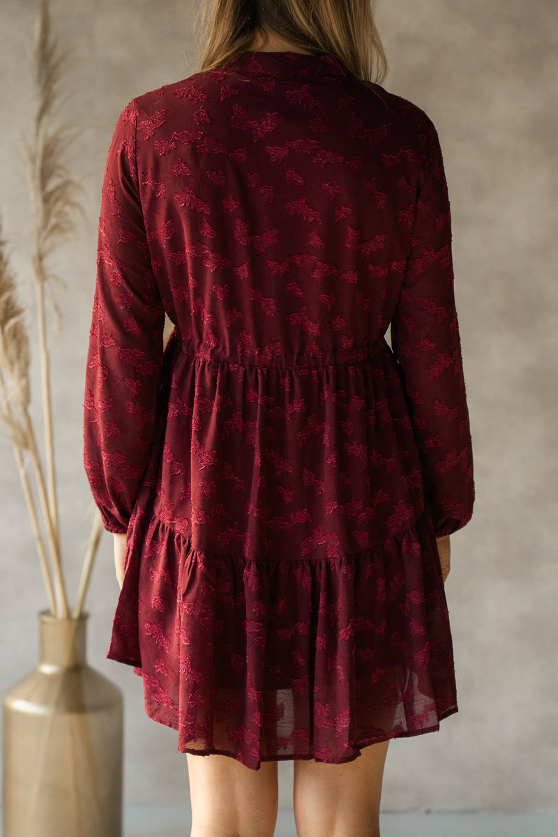 Samma detail dress bordeaux - Bij Keesje