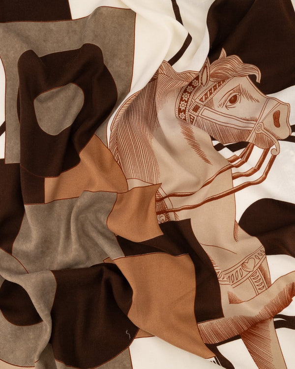 Sanaa sjaal horse large brown - Bij Keesje - Bij Keesje