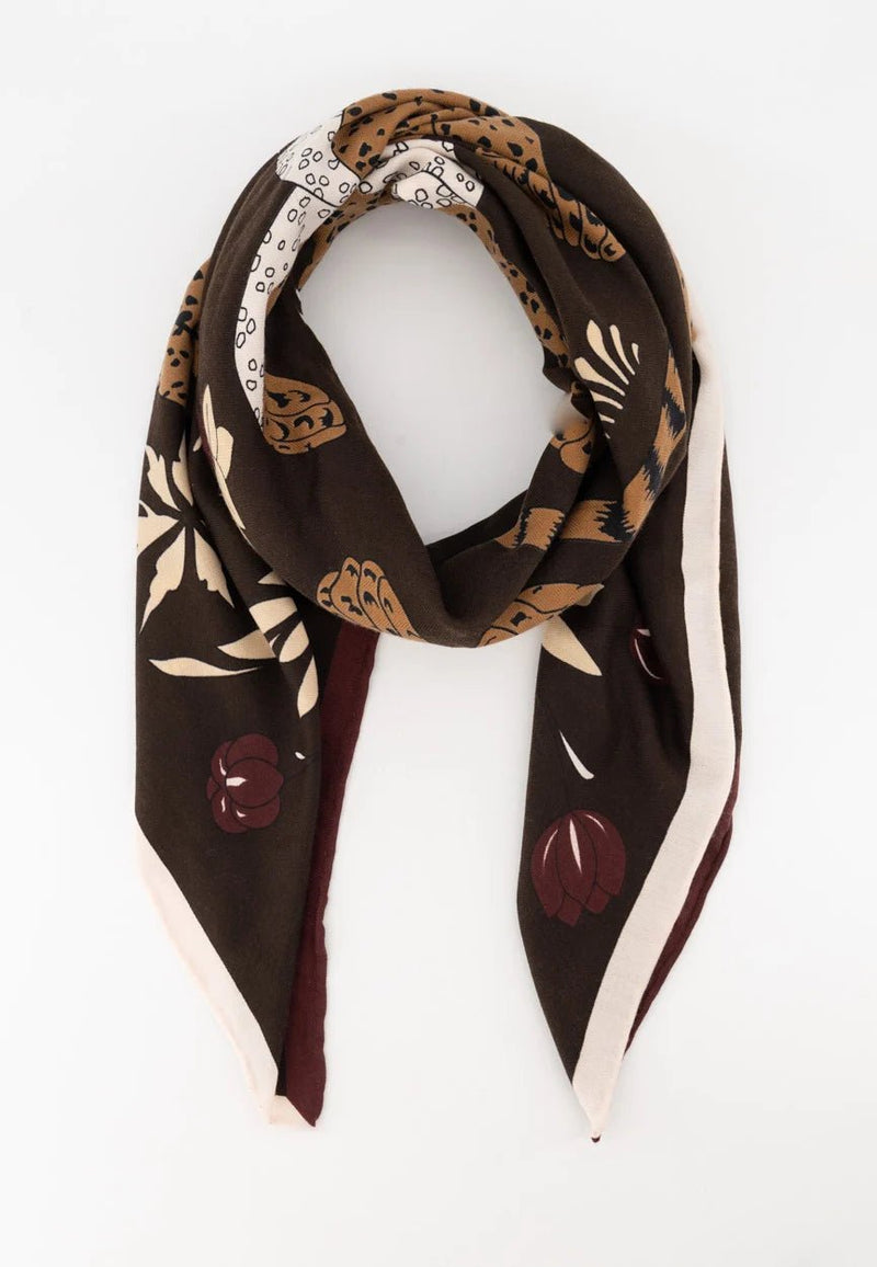 Sanaa sjaal leopard cream dark - Bij Keesje - Bij Keesje