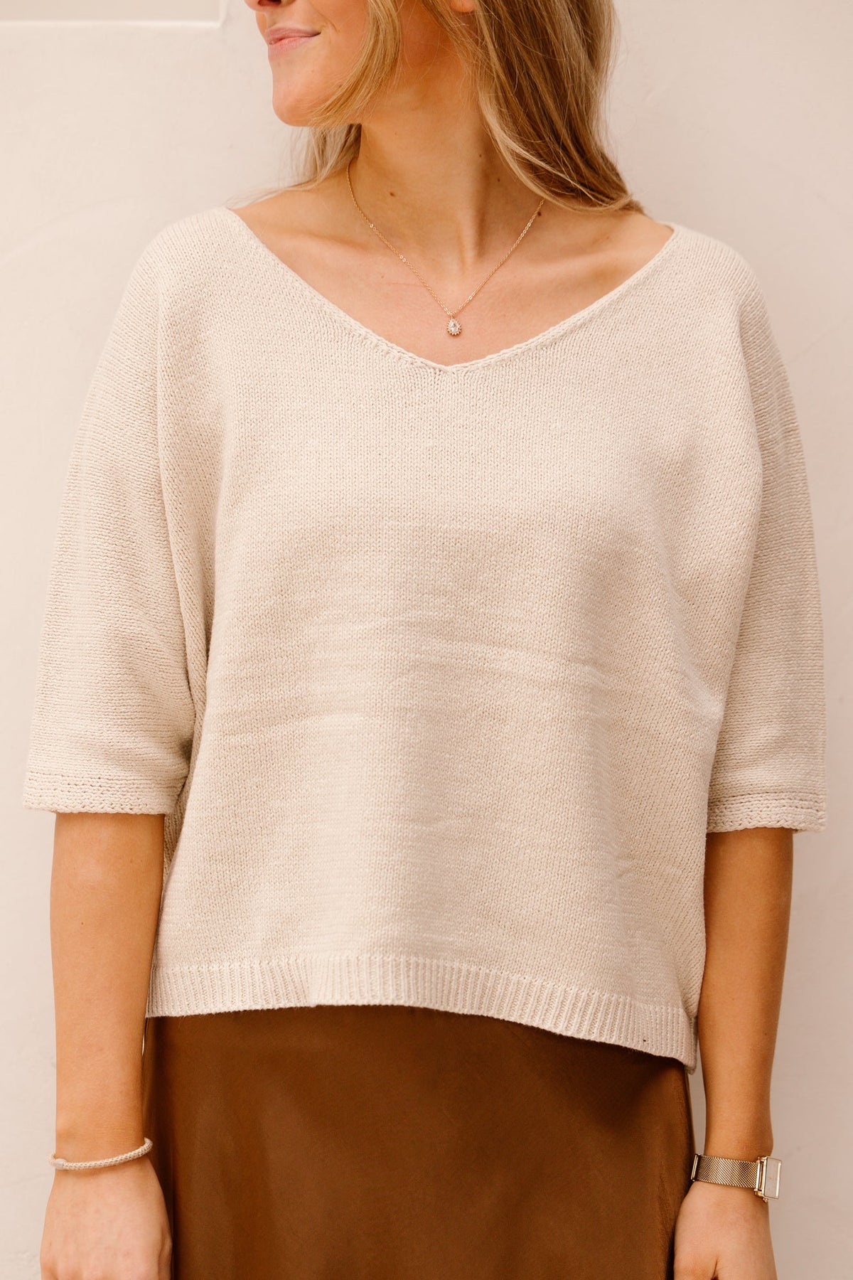 Sandra top beige - Bij Keesje - Bij Keesje The Label - top