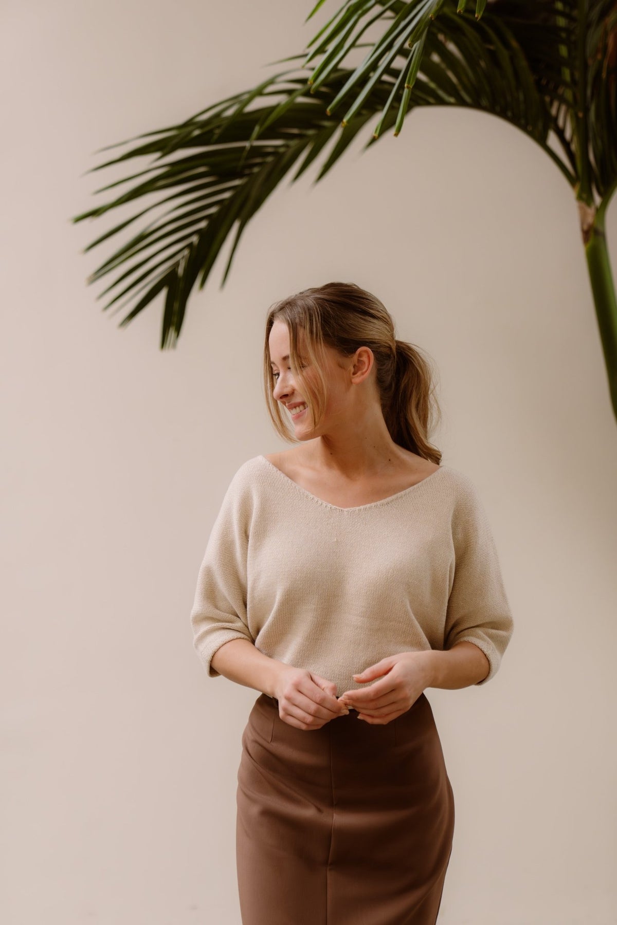 Sandra top beige - Bij Keesje - Bij Keesje The Label - top