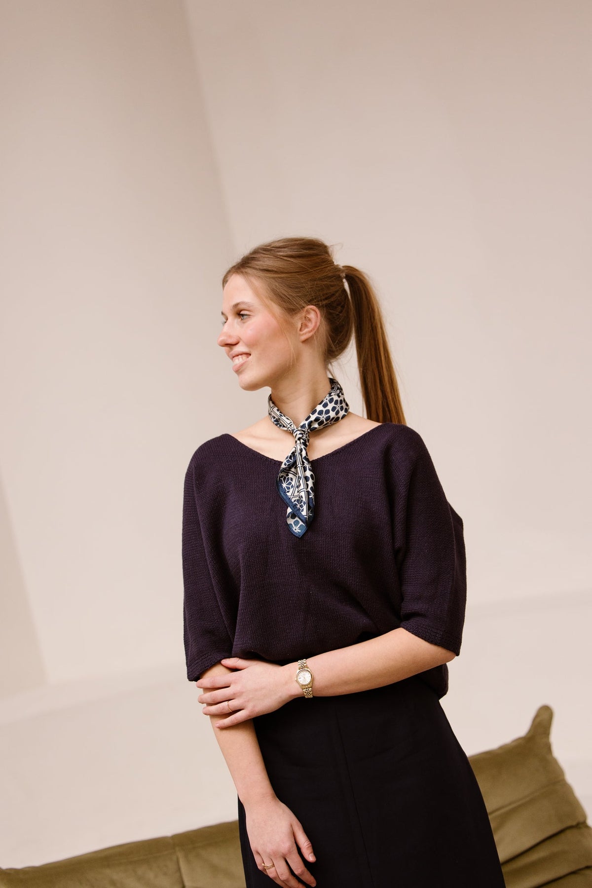 Sandra top dark blue - Bij Keesje - Bij Keesje The Label - top