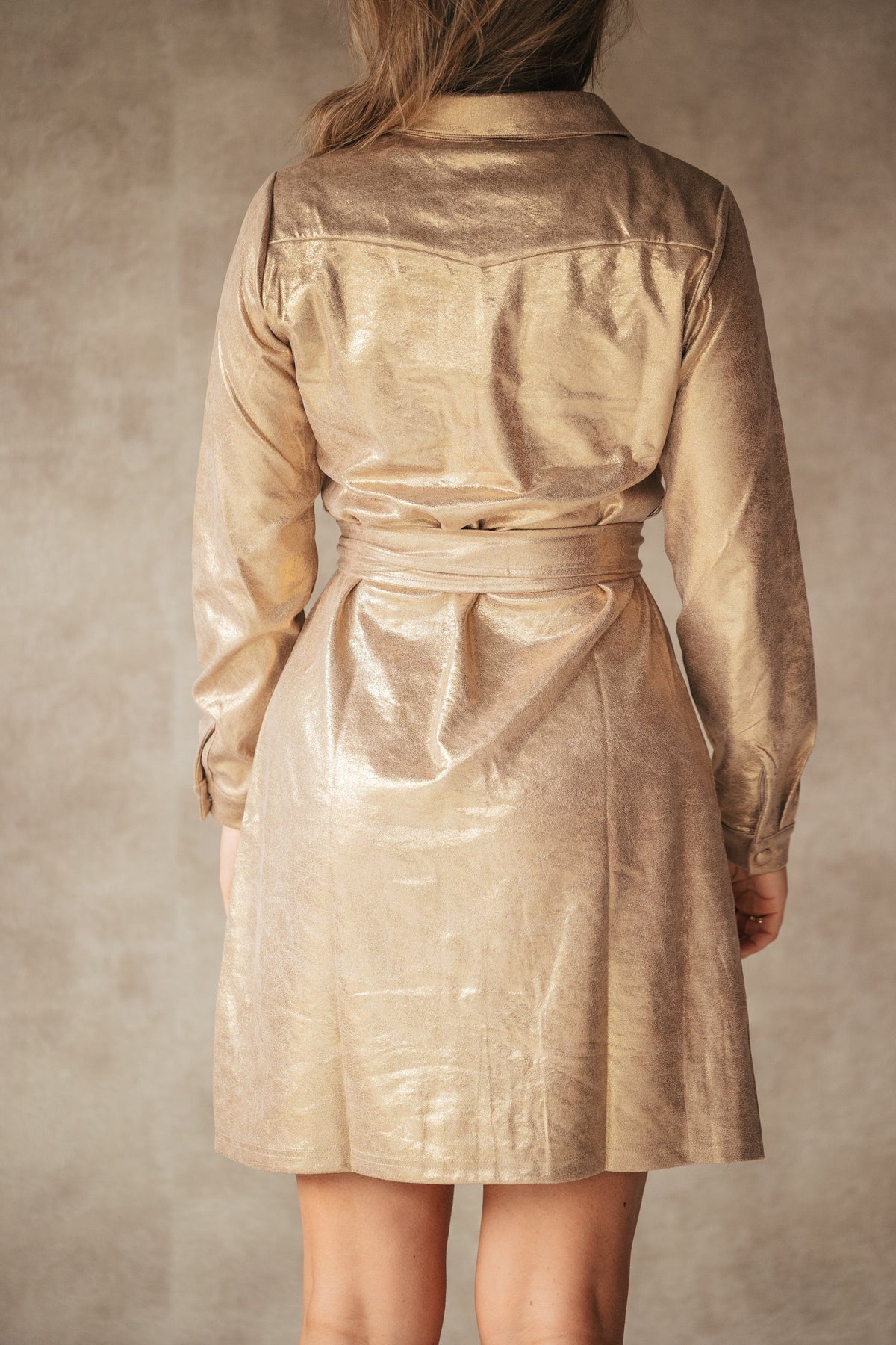 Sangita dress gold SL - Bij Keesje