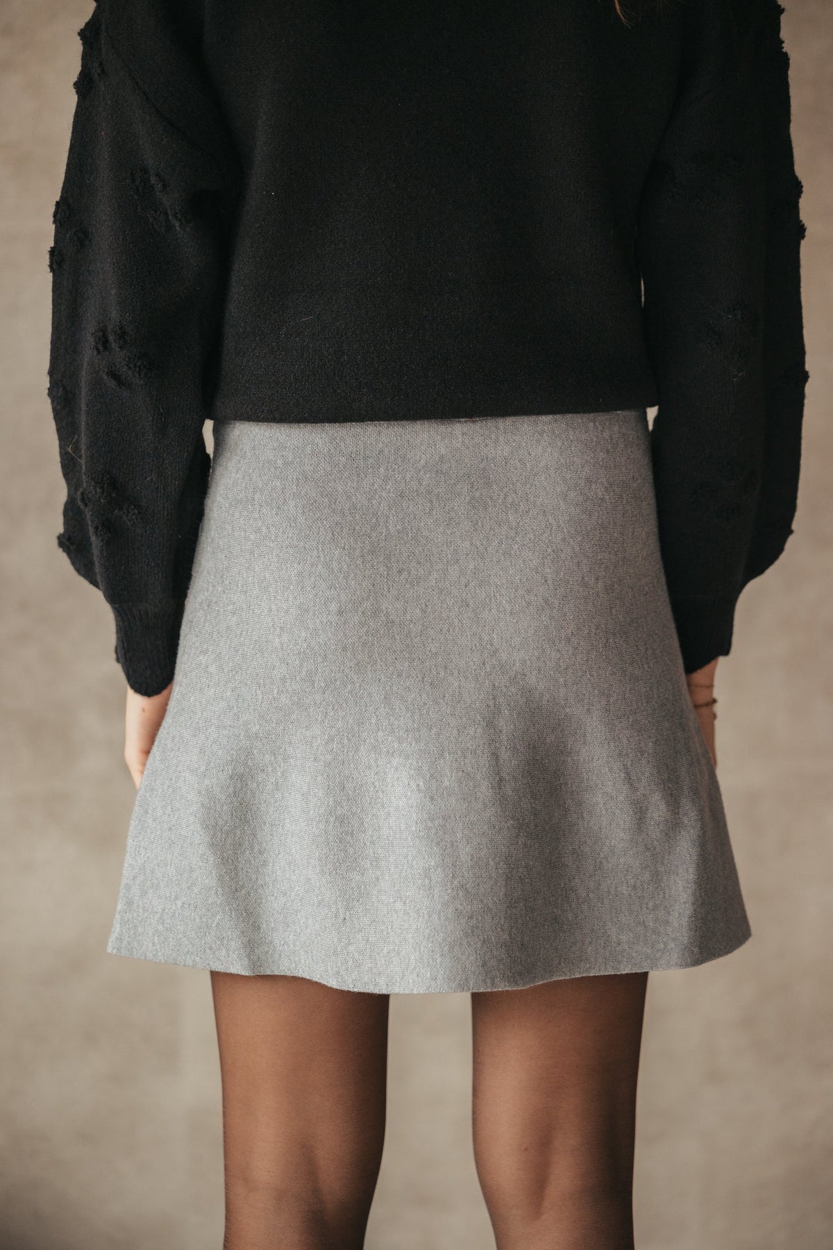 Sanja button skirt grey - Bij Keesje