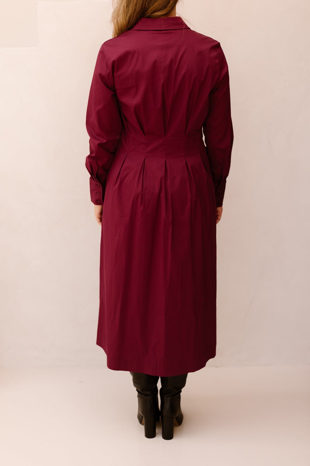 SannaCC Shirt Long Dress Berry Red - Bij Keesje - Co'couture - Jurk