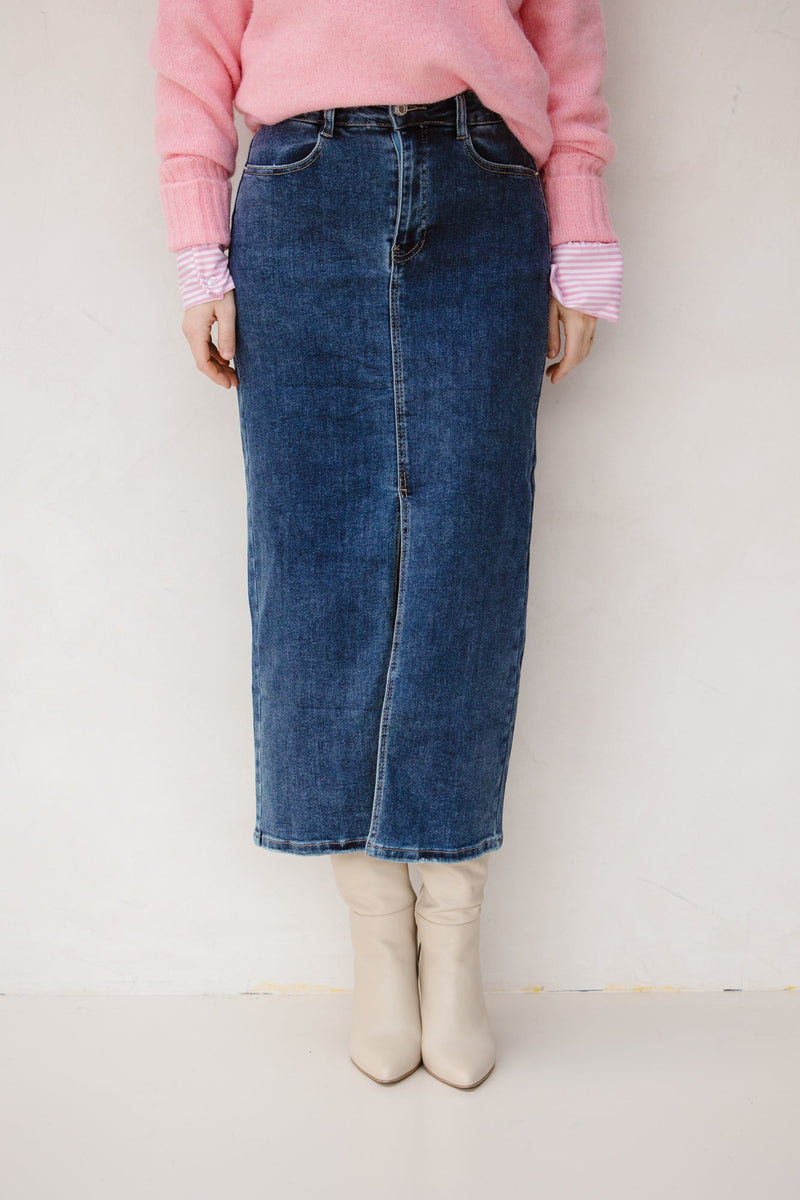 Sanne skirt denim - Bij Keesje - Bij Keesje