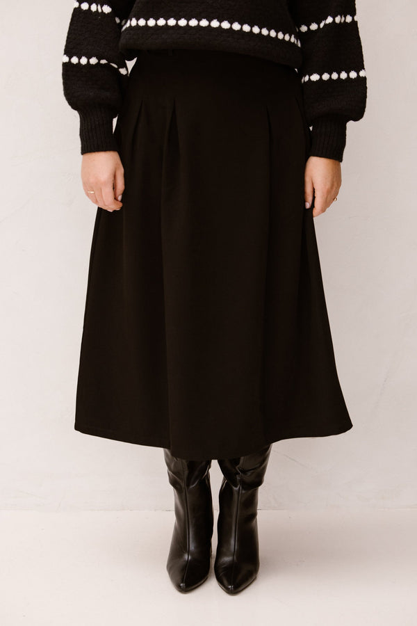 Sara rok plooien zwart - Bij Keesje - Bij Keesje