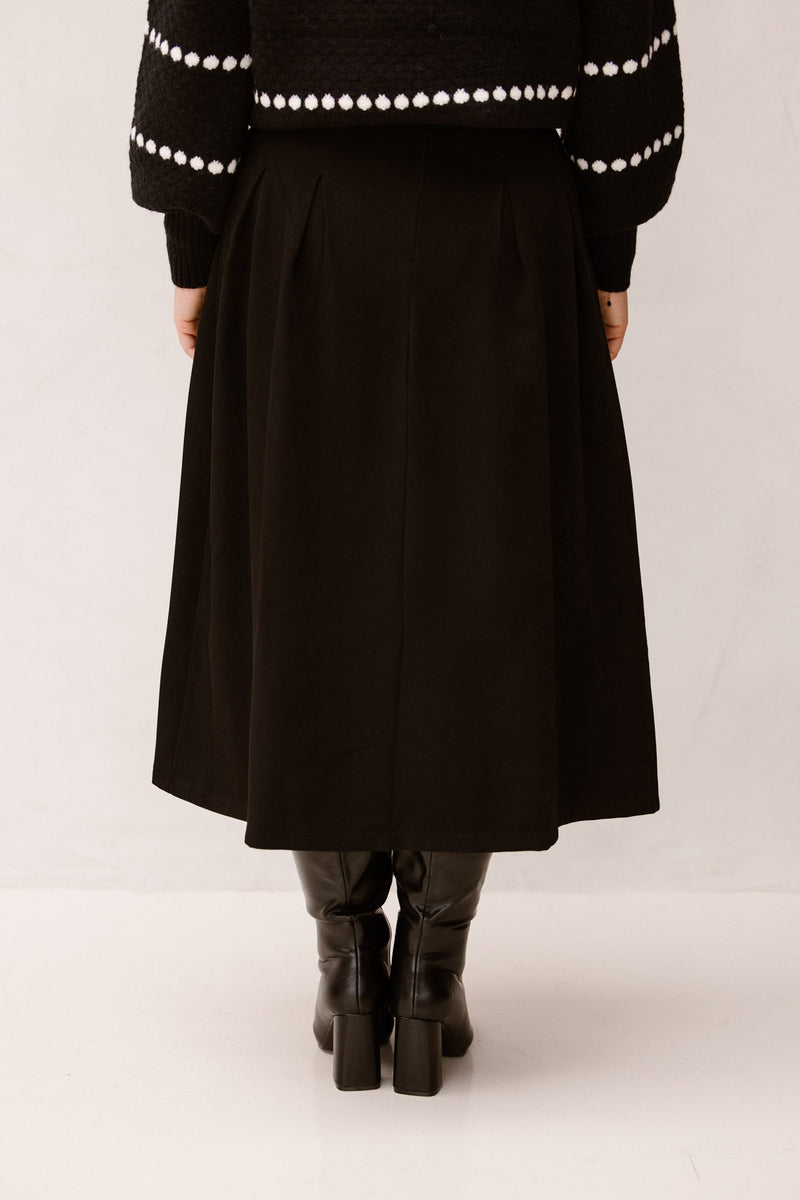 Sara rok plooien zwart - Bij Keesje - Bij Keesje