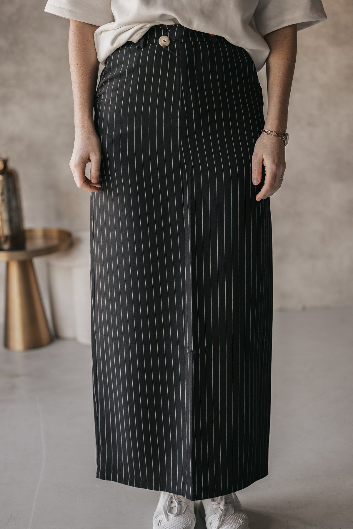 Sarah stripe skirt black - Bij Keesje - Bij Keesje