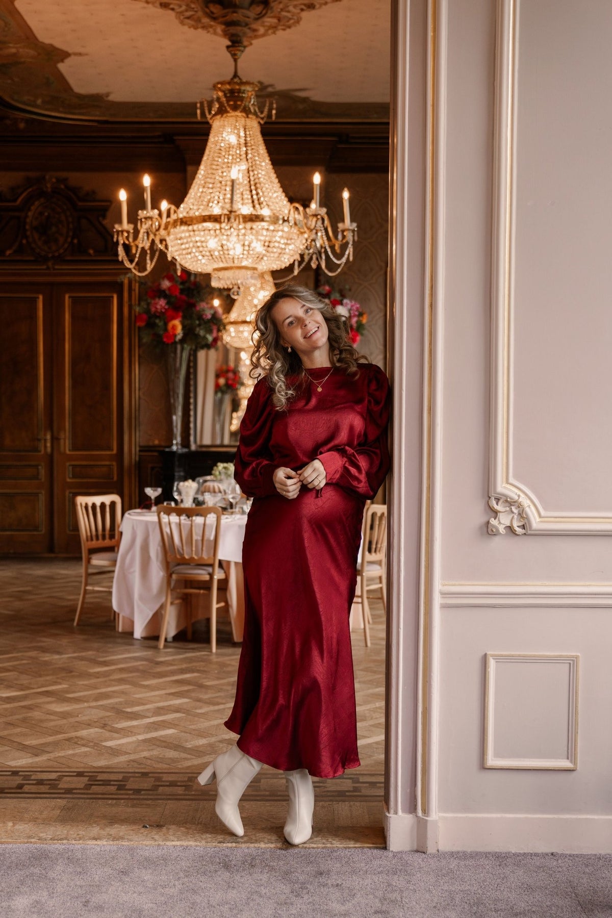 Satin look top bordeaux - Bij Keesje - Bij Keesje