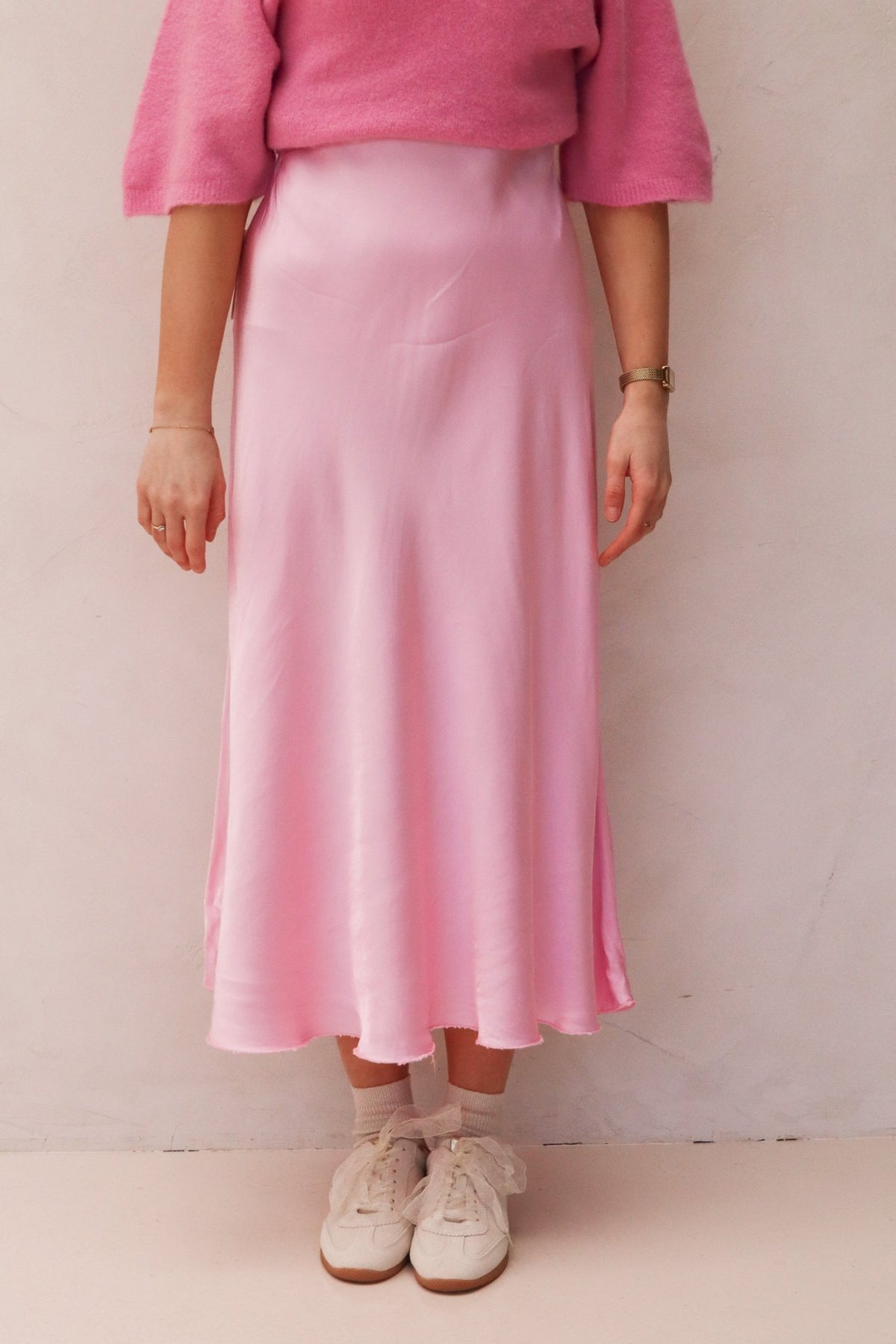 Satinlook skirt pink - Bij Keesje - Bij Keesje - rok