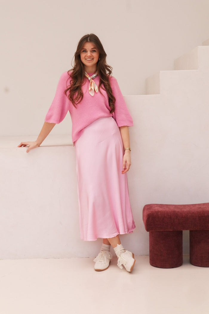 Satinlook skirt pink - Bij Keesje - Bij Keesje - rok