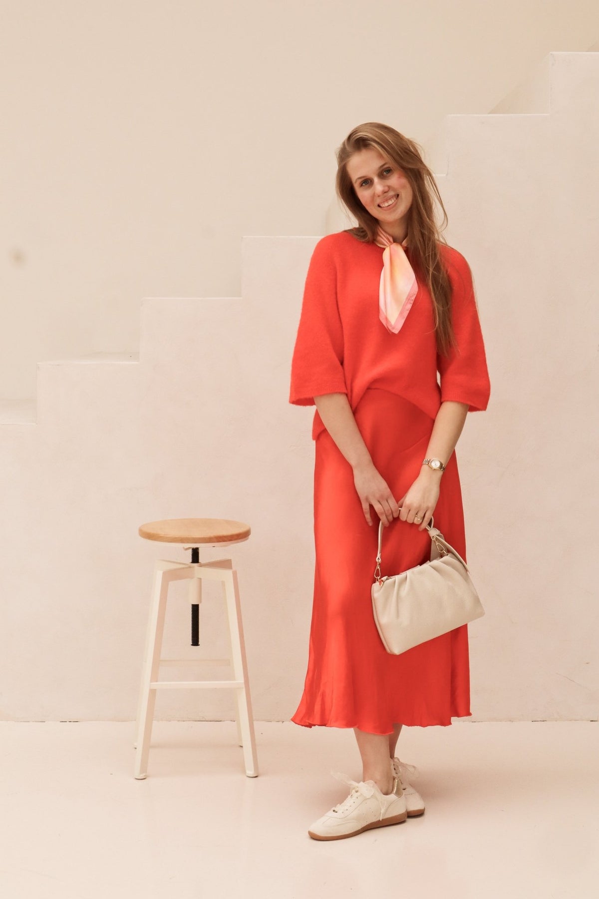 Satinlook skirt red - Bij Keesje - Bij Keesje - rok