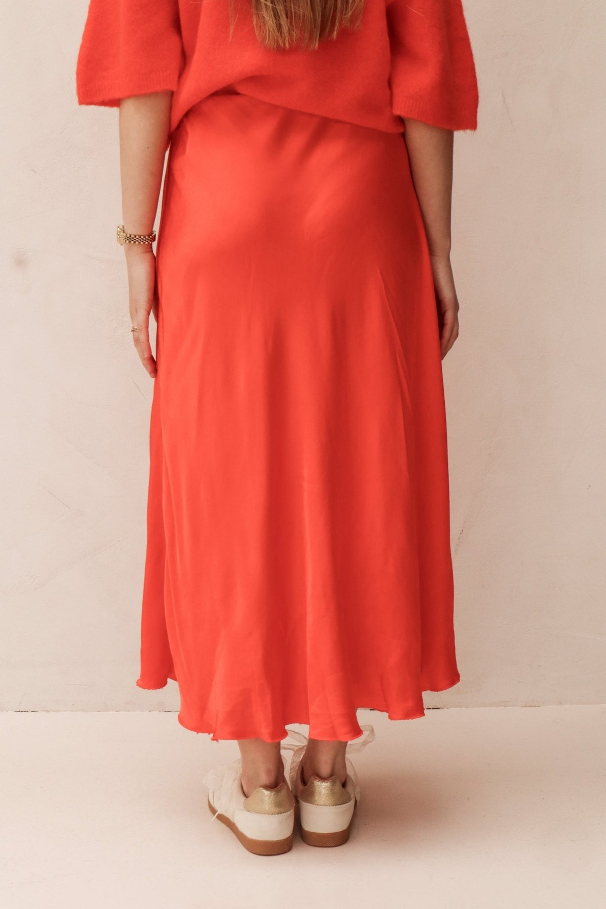 Satinlook skirt red - Bij Keesje - Bij Keesje - rok