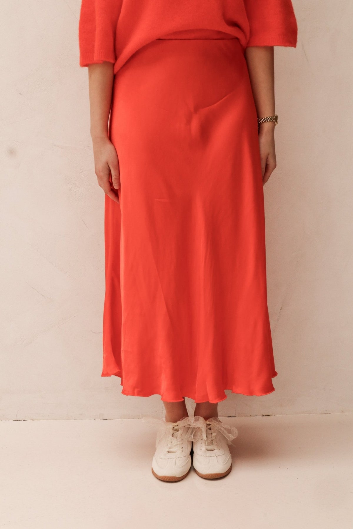 Satinlook skirt red - Bij Keesje - Bij Keesje - rok