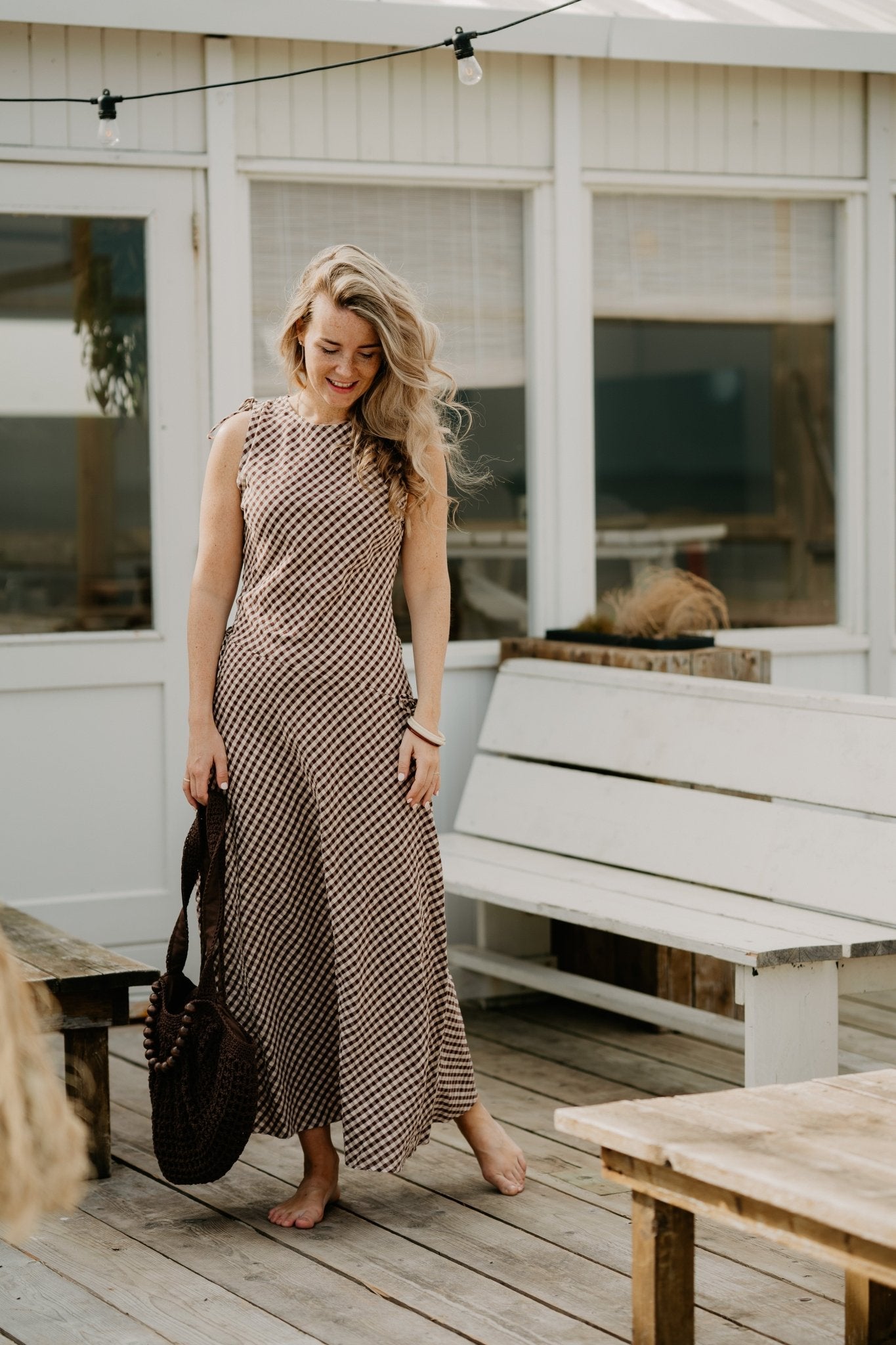 Saxton Check Dress Brown - Bij Keesje - Neo Noir - Jurk